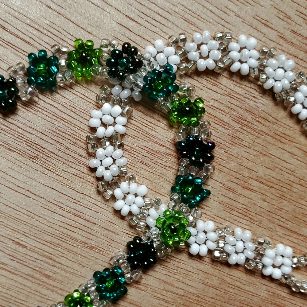 🌿 Floral Beaded Bracelet + Anklet